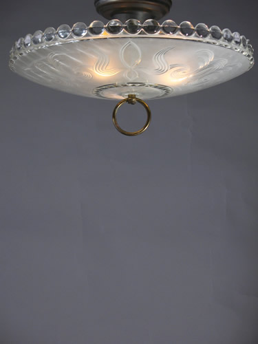 Flush Fixture with Art Deco Detailing